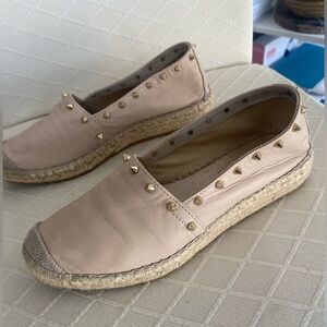 Leather Espadrille Flats - Cream